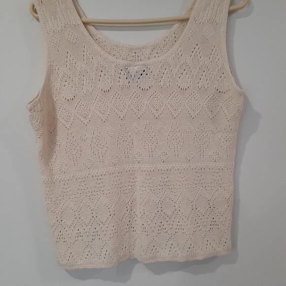 Vintage Open Weave Cropped Cotton Tank - Picture 2 of 5